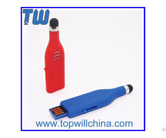 Plastic Stylus Pen Usb Flash Disk With Free Logo Printing