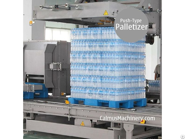 Film Pack Palletizing Machine Shrink Wrap Push Type Carton Palletizer