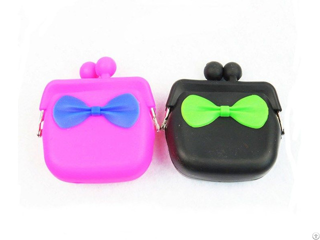 Eco Friendly Cute Bow Silicone Coin Purses Bags
