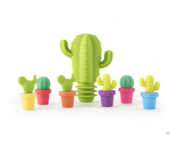New Style Eco Friendly Cactus Shaped Silicone Bottle Stoppers Cork Beer Cap