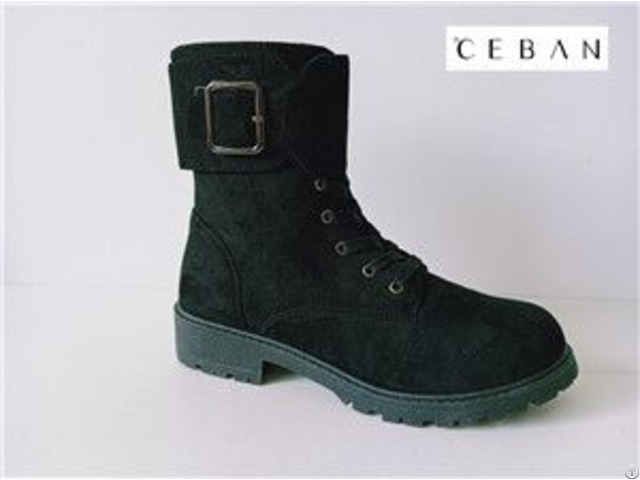 Women High Boots With Big Buckle Injection