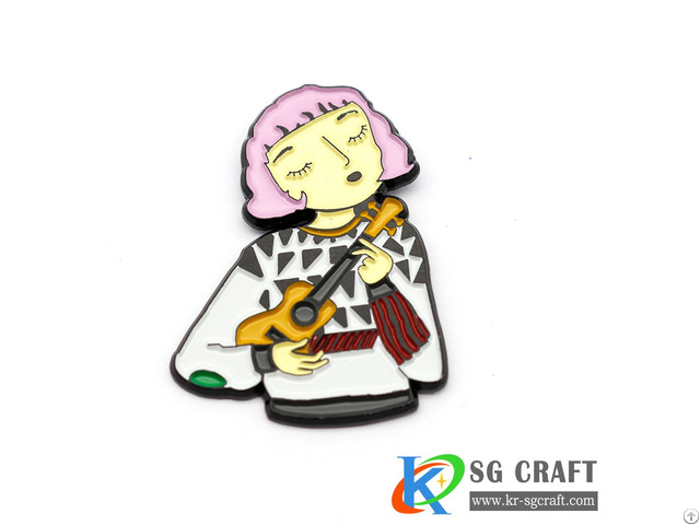 Customized Soft Enamel Color Painting Pretty Girl Lapel Pin