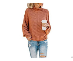 Womens Turtleneck Oversized Sweaters Batwing Long Sleeve Pullover Loose Chunky Knit Jumper