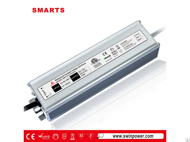 12v 72w Ip67 Waterproof Led Power Supply 6a For Usa And Canada