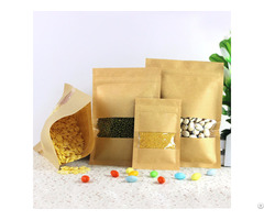 500g Capacity Kraft Paper Standup Bag With A Clear Square Window