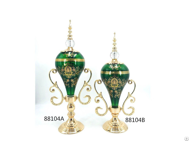 Green Glass Candle Holder For Home