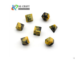 Yellow And Black Plastic Dice