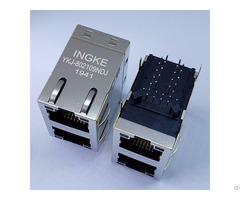 Ykj 802109ndj=xfatm9 Stkvdgy2 4 2 Port 100 Base T Through Hole Rj45 Ethernet Connectors