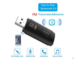 Hot Sale Two In 1 Bluetooth 5 0 Car Fm Transmitter And Receiver