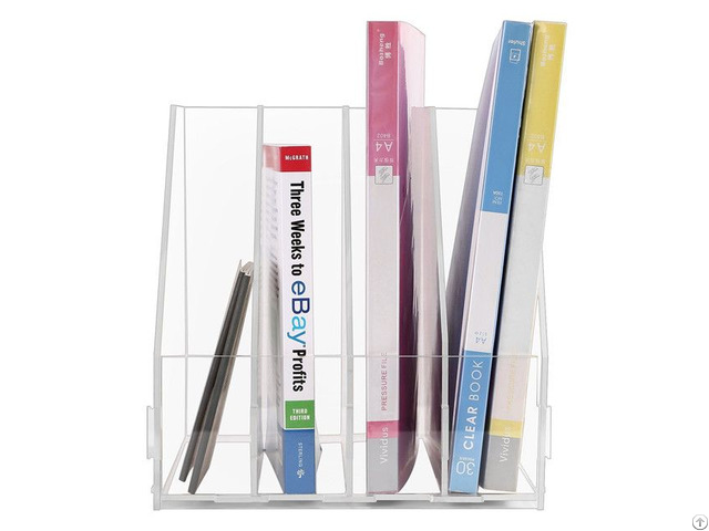 Acrylic Desktop Literature Organizer Journal And Document File Folder Storage Show Rack