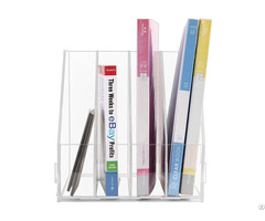 Acrylic Desktop Literature Organizer Journal And Document File Folder Storage Show Rack