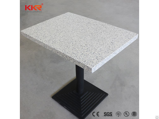 Custom Artificial Marble Acrylic Solid Surface Cafeteria Dining Table And Chair