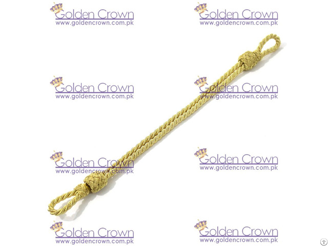 Military Officer Gold Silk Mylar Cap Cord