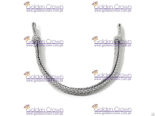 Military Silver Metallic Cap Cord