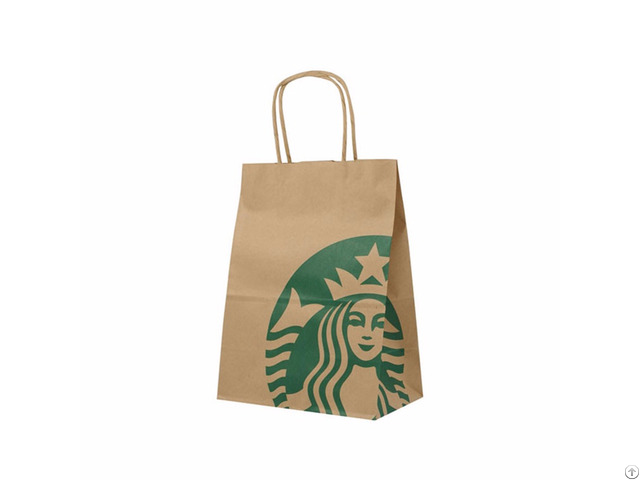 Custom Logo Printed Cheap Eco Recycle Take Away Food Packaging Brown Craft Paper Bag With Handles