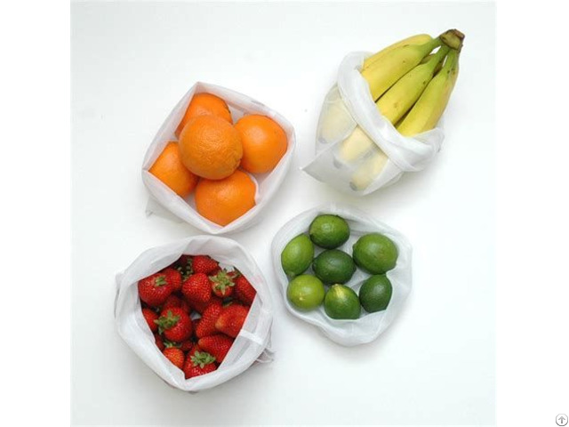Machine Washable Eco Friendly Reusable Mesh Net Bags For Fruits And Vegetables