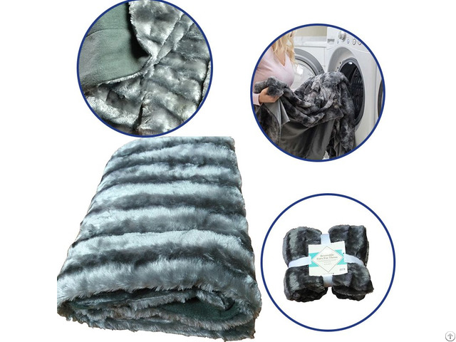 High Quality Winter Double Ply Two Layer Heavy Thickness Warmer Mink Pv Throw Faux Fur Blanket