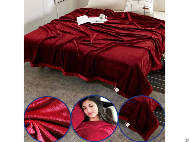 High Quality Supper Soft Solid Color Custom 100 Percent Polyester Flannel Throw Blanket