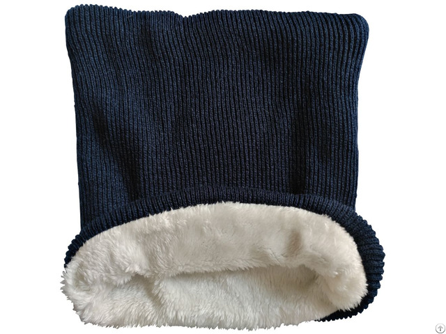 Very Elastic Microfiber Double Layer Unisex Knitted Acrylic Shell Sherpa Winter Neck Warmer Scarf