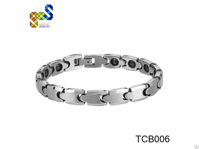 Tungsten Magnet Bracelet With Polished Shiny