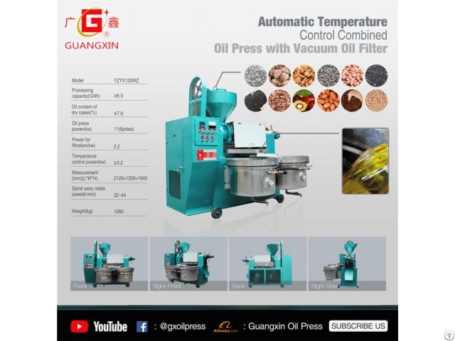 Guangxin Automatic Combined Oil Press Machine With Vacuum Filter