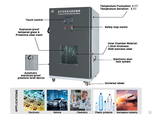 Laboratory Equipment Rechargeable Battery Thermal External Short Circuit Tester