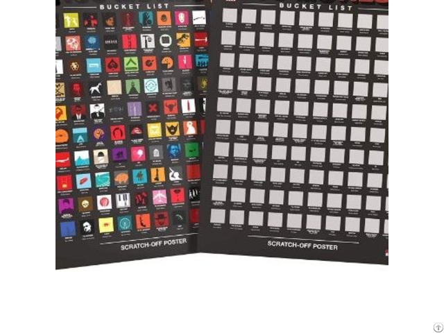 Scratch Off Chart Poster Holographic On Pet Silkscreen Paper Wholesale