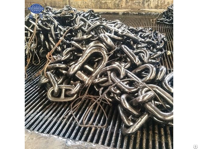 Diameter 38mm Black Tar Stud Link Anchor Chain With Abs