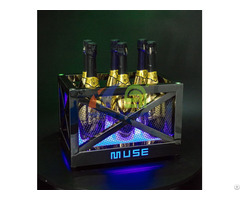 Metal Frame Led Ice Bucket With Laser Lighting