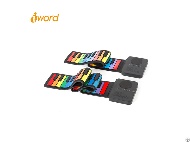 Iword S3037c 37 Keys Roll Up Piano With Speaker In Rainbow Color