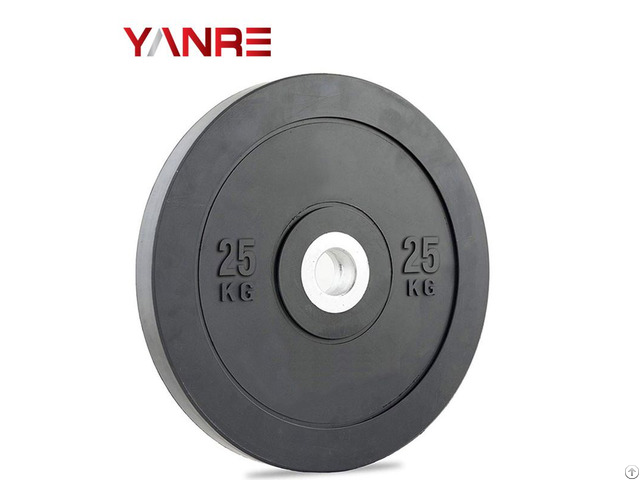 Gym Fitness Equipment Accessories Crossfit Black Rubber Weight Lifting Bumper Plates