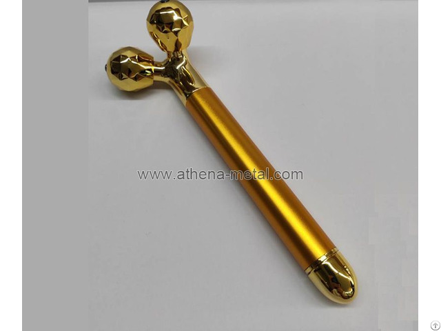 Battery Power Double Ball Gold Facial Massager