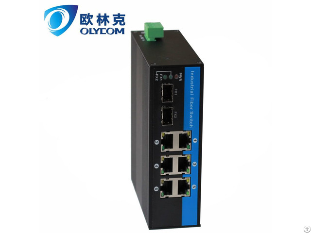 Gigabit 2fiber To 6 Utp With Poe Industrial Fiber Switch For Monitoring