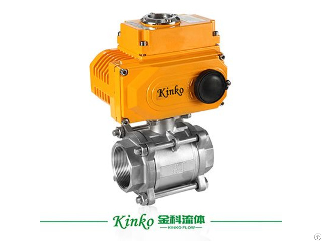 3pc Stainless Steel Automatic Thread Ball Valve With Electric Actuator