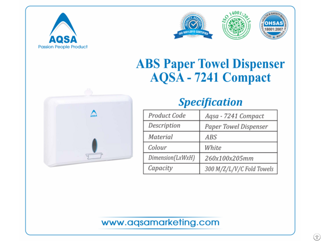 Abs Paper Towel Dispensers Aqsa 7241 Compact