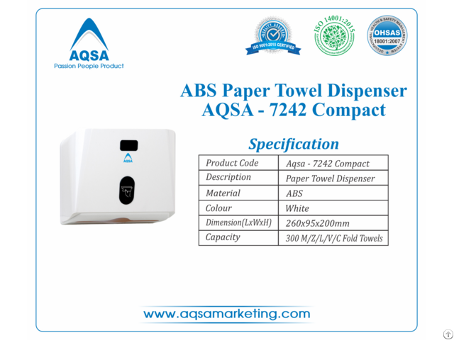 Abs Paper Towel Dispensers Aqsa 7242 Compact