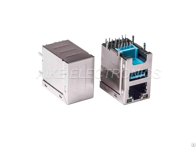 Height Increased Connector Rj45 Female 8p8c Tab Up Dip Type With Shell Usb3 0 A