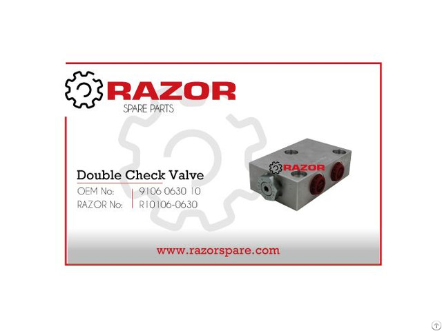 Double Check Valve 9106 0630 10 Razor Spare Parts