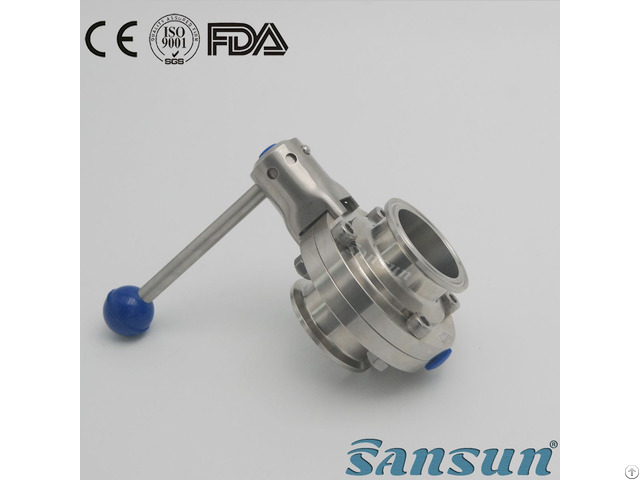 Stainless Steel Sanitary Clamp Hygienic Manual Butterfly Valve