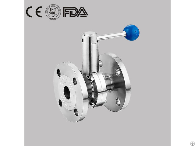 Hygienic Stainless Steel Food Grade Sanitary Manual Flange Butterfly Valve