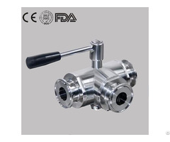 Sanitery Stainless Steel Food Grade Hygienic Manual Clamped 3 Way Ball Valve