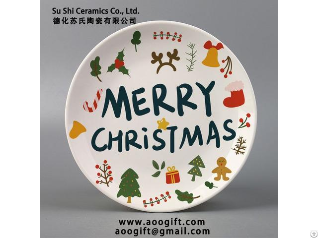 Christmas Ceramic Round Decoration Plate