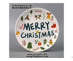 Christmas Ceramic Round Decoration Plate