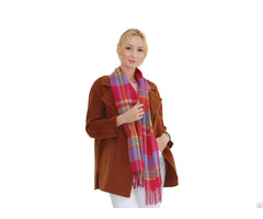 Colorful Cashmere Scarf Plaid Women