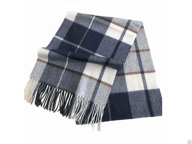Long Mens Cashmere Scarf Plaid