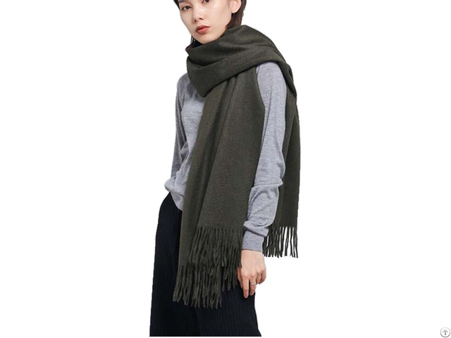Light Green Cashmere Scarf Women