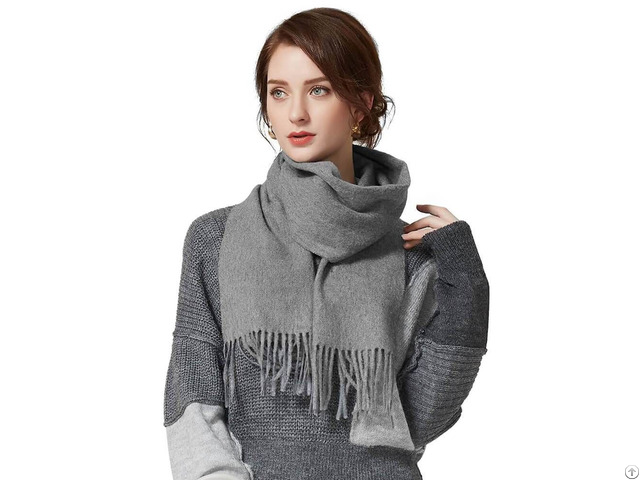 Grey Cashmere Scarf Womens