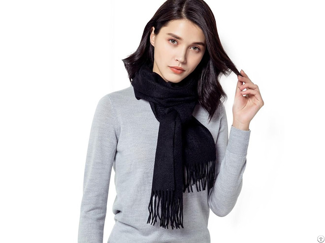 Black Cashmere Scarf Womens