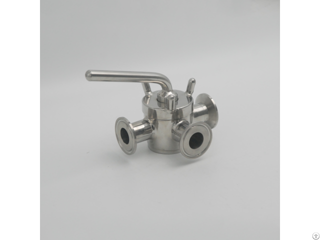 Sanitary Stainless Steel Clamped End 3 Way Plug Cock Valve