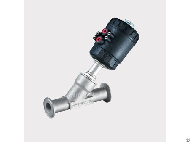 Stainless Steel Sanitary Tri Clamp Single Acting Angle Seat Valve